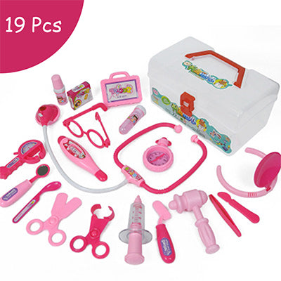 19 Pieces/Set Children Pretend Play Doctor Nurse Toy Set Portable Suitcase Medical Kit Kids Educational Role Play Classic Toys