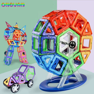 30-252pcs DIY Magnetic Constructor Triangle Square Big Bricks Magnetic Building Blocks Designer Set Magnet Toys For Children