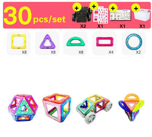 30-252pcs DIY Magnetic Constructor Triangle Square Big Bricks Magnetic Building Blocks Designer Set Magnet Toys For Children