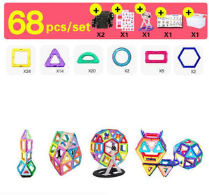 30-252pcs DIY Magnetic Constructor Triangle Square Big Bricks Magnetic Building Blocks Designer Set Magnet Toys For Children