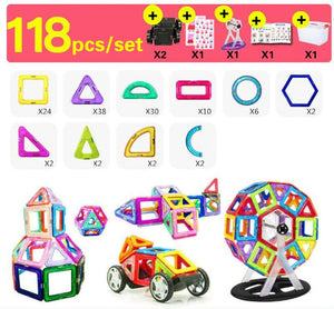 30-252pcs DIY Magnetic Constructor Triangle Square Big Bricks Magnetic Building Blocks Designer Set Magnet Toys For Children