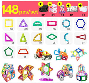 30-252pcs DIY Magnetic Constructor Triangle Square Big Bricks Magnetic Building Blocks Designer Set Magnet Toys For Children