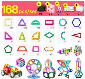 30-252pcs DIY Magnetic Constructor Triangle Square Big Bricks Magnetic Building Blocks Designer Set Magnet Toys For Children