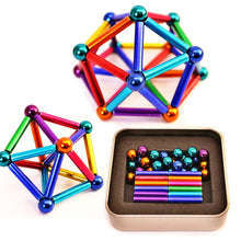 Load image into Gallery viewer, DIY Metal Magnets Cube Magic Building Blocks Educational Puzzle Toys Magnetic Sticks &amp; Steel Balls Magnet Toys for Children