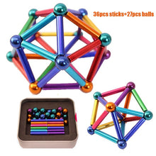 Load image into Gallery viewer, DIY Metal Magnets Cube Magic Building Blocks Educational Puzzle Toys Magnetic Sticks &amp; Steel Balls Magnet Toys for Children