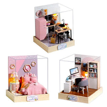 Load image into Gallery viewer, DIY Doll House Wooden Doll Houses Miniature Dollhouse Furniture Kit with LED Toys for children Christmas Gift Educational Toys