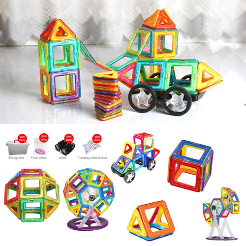 10-60PCS Big Size Magnetic Designer Construction Set Model & Building Toy Magnets Magnetic Blocks Educational Toys for Children