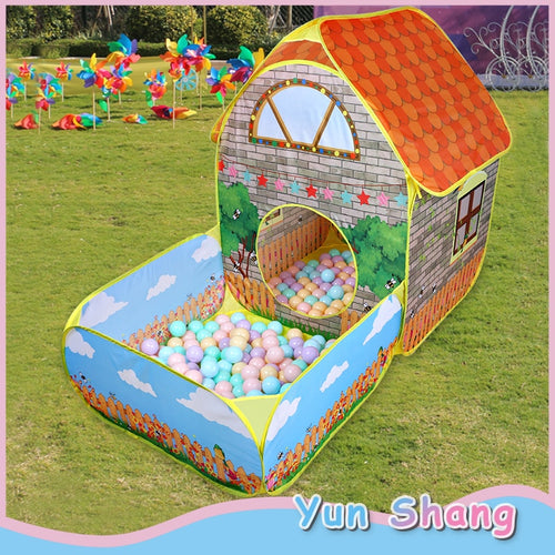 Kids Children Pop Up Tents House With Courtyard Garden Crawling Folding Tent House Boys Girls Play Tent Ball Pool Children Gift