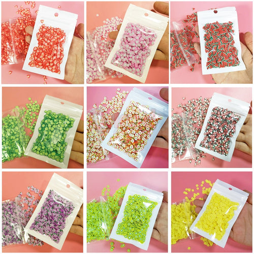 10g/pack Fimo Fruit Slices Decor Additives For Slime Filler Supplies Charms Clay Accessories Avocado Fimo For Nail Art Slime Toy