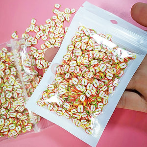 10g/pack Fimo Fruit Slices Decor Additives For Slime Filler Supplies Charms Clay Accessories Avocado Fimo For Nail Art Slime Toy