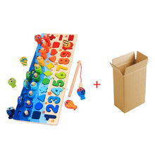 Load image into Gallery viewer, Montessori Educational Wooden Toys For kids Board Math Fishing Count Numbers Matching Digital Shape Match Early Education Toy