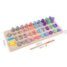 Load image into Gallery viewer, Montessori Educational Wooden Toys For kids Board Math Fishing Count Numbers Matching Digital Shape Match Early Education Toy