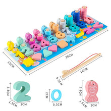 Load image into Gallery viewer, Montessori Educational Wooden Toys For kids Board Math Fishing Count Numbers Matching Digital Shape Match Early Education Toy