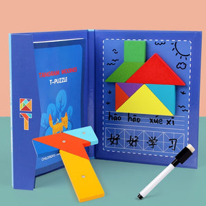 Magnetic 3D  Puzzle Jigsaw Tangram Game Montessori Learning Educational Drawing Board Games Toy Gift for Children Brain Tease