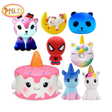 Load image into Gallery viewer, Cake Squishy Super Hero Spiderman Deer Squishies Toy Squeeze Squishi Toy Squishie Slow Rising Stress Relief Toys For Childrens