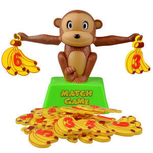 Math Match Game Board Toys Monkey Cat Match Balancing Scale Number Balance Game Kids Educational Toy to Learn add and subtract