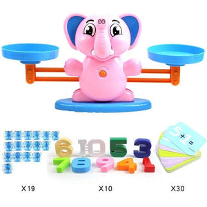Math Match Game Board Toys Monkey Cat Match Balancing Scale Number Balance Game Kids Educational Toy to Learn add and subtract