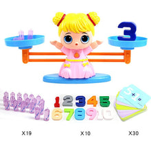 Load image into Gallery viewer, Math Match Game Board Toys Monkey Cat Match Balancing Scale Number Balance Game Kids Educational Toy to Learn add and subtract