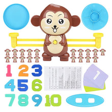 Load image into Gallery viewer, Math Match Game Board Toys Monkey Cat Match Balancing Scale Number Balance Game Kids Educational Toy to Learn add and subtract