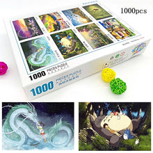 Load image into Gallery viewer, Wooden Puzzles 1000 Pieces Cartoon Anime Spirited Away Totoro Jigsaw Educational Kids Adult Antistress Brain Teaser Puzzles Toys