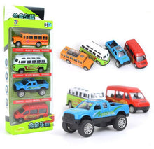 Load image into Gallery viewer, Simulation classic car toy,1:64 scale alloy pull back bus,truck car toys,4pcs Collecting toy model,child&#39;s gift,free shipping