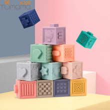 Load image into Gallery viewer, Tumama 12pcs Baby Grasp Toy Building Blocks 3D Touch Hand Soft Balls Baby Massage Rubber Teethers Squeeze Toy Bath Toys jouet be