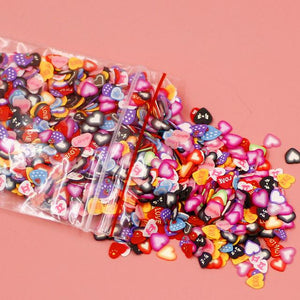 1000 Uds. Relleno de frutas en rodajas para arte de uñas Slime Fruit Fimo adición para Lizun Diy encanto accesorios para Slime suministros de decoración de Juguetes