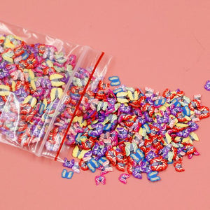 1000 Uds. Relleno de frutas en rodajas para arte de uñas Slime Fruit Fimo adición para Lizun Diy encanto accesorios para Slime suministros de decoración de Juguetes