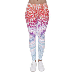 Marche di Modo Delle Donne Legging Aztec Rotonda Ombre Stampa Leggins Slim a Vita Alta Leggings Donna Pantaloni