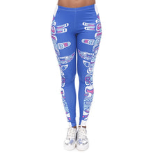 Load image into Gallery viewer, Marche di Modo Delle Donne Legging Aztec Rotonda Ombre Stampa Leggins Slim a Vita Alta Leggings Donna Pantaloni