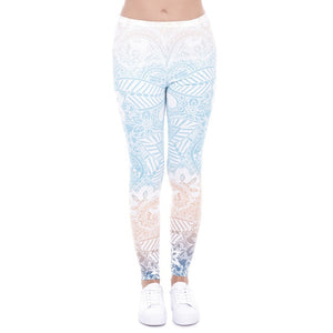 Marche di Modo Delle Donne Legging Aztec Rotonda Ombre Stampa Leggins Slim a Vita Alta Leggings Donna Pantaloni
