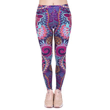 Load image into Gallery viewer, Marche di Modo Delle Donne Legging Aztec Rotonda Ombre Stampa Leggins Slim a Vita Alta Leggings Donna Pantaloni