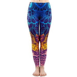 Marche di Modo Delle Donne Legging Aztec Rotonda Ombre Stampa Leggins Slim a Vita Alta Leggings Donna Pantaloni