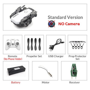 Mini Drone plegable con cuadricóptero RC con cámara HD Quad-contador con helicóptero RC de alta sujeción con modo sin cabeza chico Juguetes