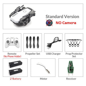 Mini Drone plegable con cuadricóptero RC con cámara HD Quad-contador con helicóptero RC de alta sujeción con modo sin cabeza chico Juguetes