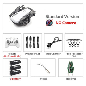 Mini Drone plegable con cuadricóptero RC con cámara HD Quad-contador con helicóptero RC de alta sujeción con modo sin cabeza chico Juguetes