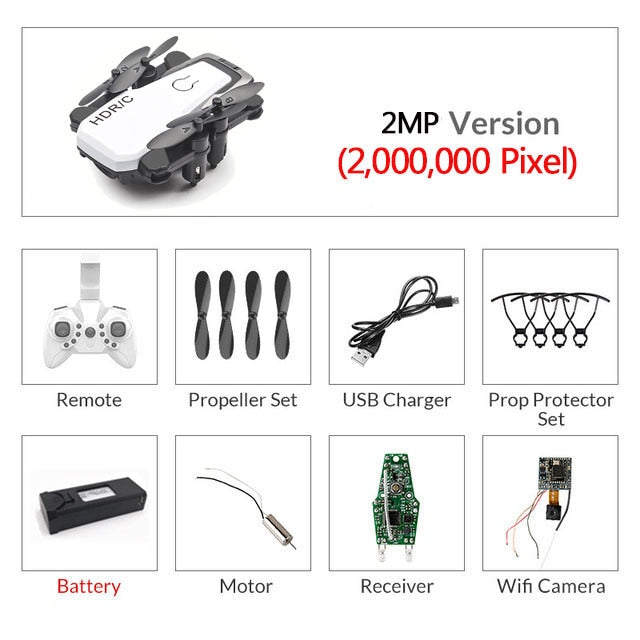 Mini Drone plegable con cuadricóptero RC con cámara HD Quad-contador con helicóptero RC de alta sujeción con modo sin cabeza chico Juguetes