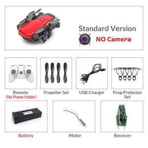Mini Drone plegable con cuadricóptero RC con cámara HD Quad-contador con helicóptero RC de alta sujeción con modo sin cabeza chico Juguetes