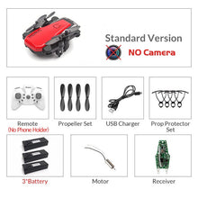 Load image into Gallery viewer, Mini Drone plegable con cuadricóptero RC con cámara HD Quad-contador con helicóptero RC de alta sujeción con modo sin cabeza chico Juguetes