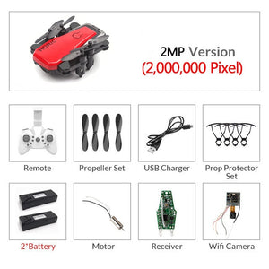 Mini Drone plegable con cuadricóptero RC con cámara HD Quad-contador con helicóptero RC de alta sujeción con modo sin cabeza chico Juguetes