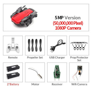 Mini Drone plegable con cuadricóptero RC con cámara HD Quad-contador con helicóptero RC de alta sujeción con modo sin cabeza chico Juguetes