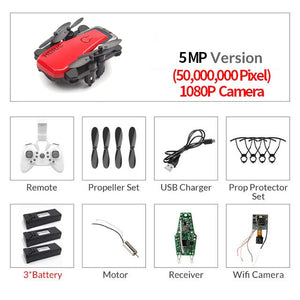 Mini Drone plegable con cuadricóptero RC con cámara HD Quad-contador con helicóptero RC de alta sujeción con modo sin cabeza chico Juguetes