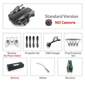 Mini Drone plegable con cuadricóptero RC con cámara HD Quad-contador con helicóptero RC de alta sujeción con modo sin cabeza chico Juguetes