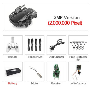 Mini Drone plegable con cuadricóptero RC con cámara HD Quad-contador con helicóptero RC de alta sujeción con modo sin cabeza chico Juguetes