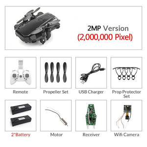 Mini Drone plegable con cuadricóptero RC con cámara HD Quad-contador con helicóptero RC de alta sujeción con modo sin cabeza chico Juguetes