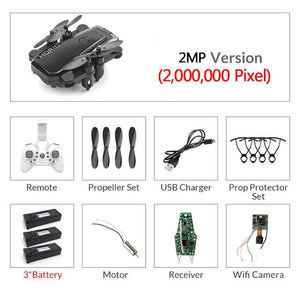 Mini Drone plegable con cuadricóptero RC con cámara HD Quad-contador con helicóptero RC de alta sujeción con modo sin cabeza chico Juguetes