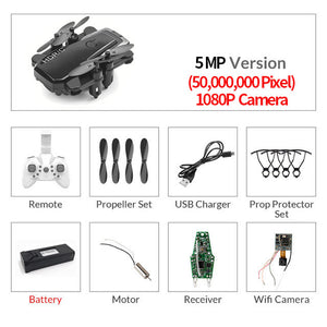 Mini Drone plegable con cuadricóptero RC con cámara HD Quad-contador con helicóptero RC de alta sujeción con modo sin cabeza chico Juguetes