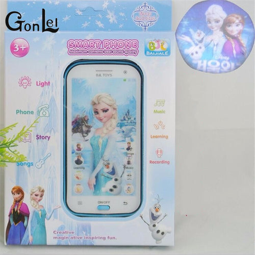 GonLeI Snow Queen Toy Phone Talking Princess Anna Elsa Phone Mobile Learning & Education Baby Mobilephone Electronic Kids Toys