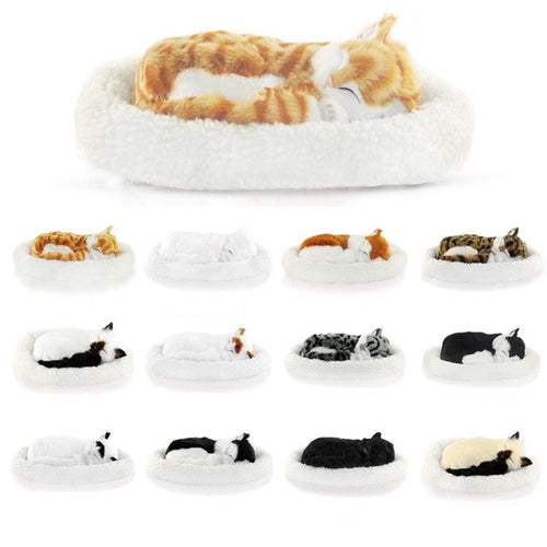 Kawaii Plush toys Simulation cat interactive toys breathing cat Stuffed Toys for children animal model